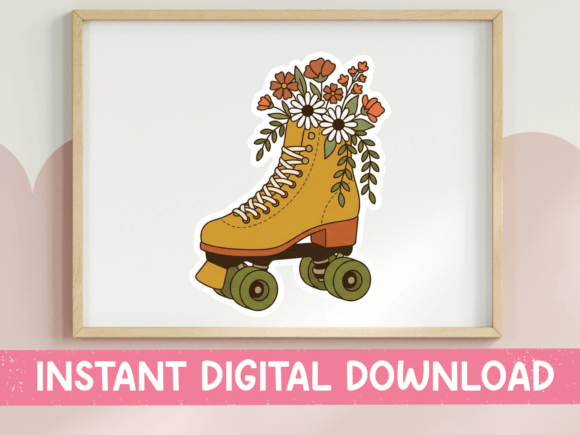 Floral Roller Skate Retro SVG Review